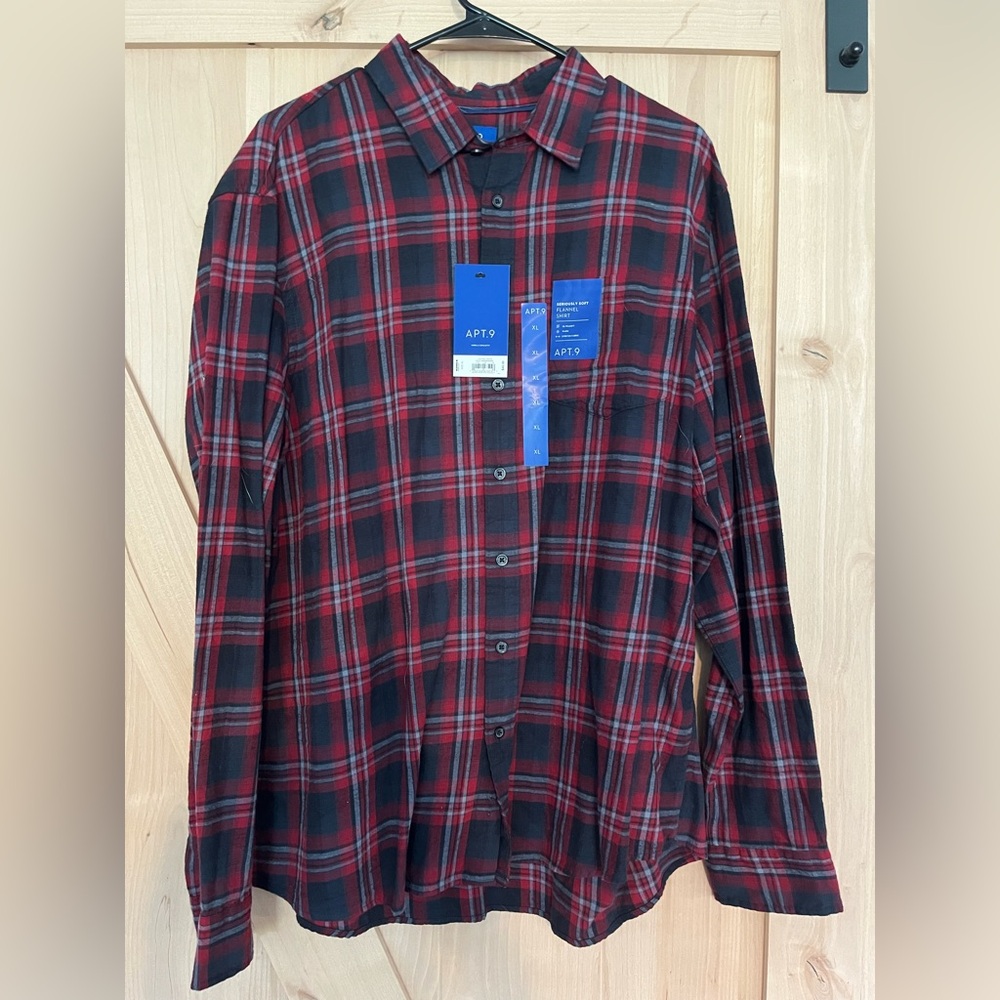 Apt. 9 Plaid Shirt in Red and Black